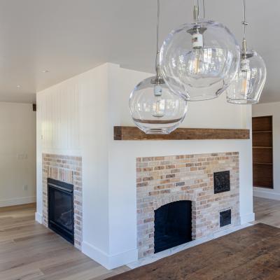 Three fireplace centerpiece